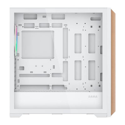 SAMA MID TOWER Z60 WHITE LISTELLO IN NOCE TG 4*FAN WHITE 140mm ARGB PWM [Z60-BKAWA4X1-GL]