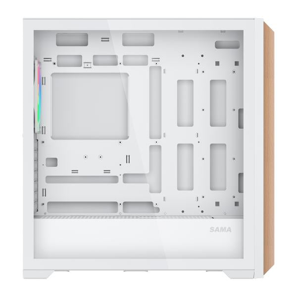 SAMA MID TOWER Z60 WHITE LISTELLO IN NOCE TG 4*FAN WHITE 140mm ARGB PWM [Z60-BKAWA4X1-GL]
