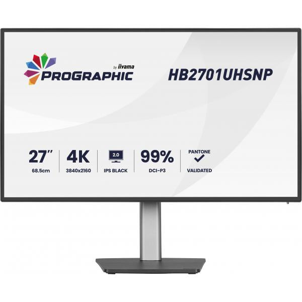 iiyama PROGRAPHIC HB2701UHSNP-B1 Monitor PC 68,6 cm (27") 3840 x 2160 Pixel 4K Ultra HD LCD Nero [HB2701UHSNP-B1]