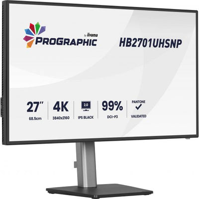 iiyama PROGRAPHIC HB2701UHSNP-B1 Monitor PC 68,6 cm (27") 3840 x 2160 Pixel 4K Ultra HD LCD Nero [HB2701UHSNP-B1]