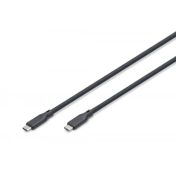 Digitus USB Silicone connection cable - USB-C - USB-C 0.5m - USB4 Version 2.0 - 80G - 240W - 16K - Black [AK-300350-005-S]