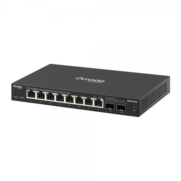 TP-Link -ES210X-M2- "Omada 8-Port 2.5GBASE-T Easy Managed Switch with 2 10GE SFP+ Slots PORT: 8 2.5G RJ45 Ports2 10G SFP+ Slots SPEC: Desktop Steel Case and Fanless FEATURE: Centralized Management [ES210X-M2]