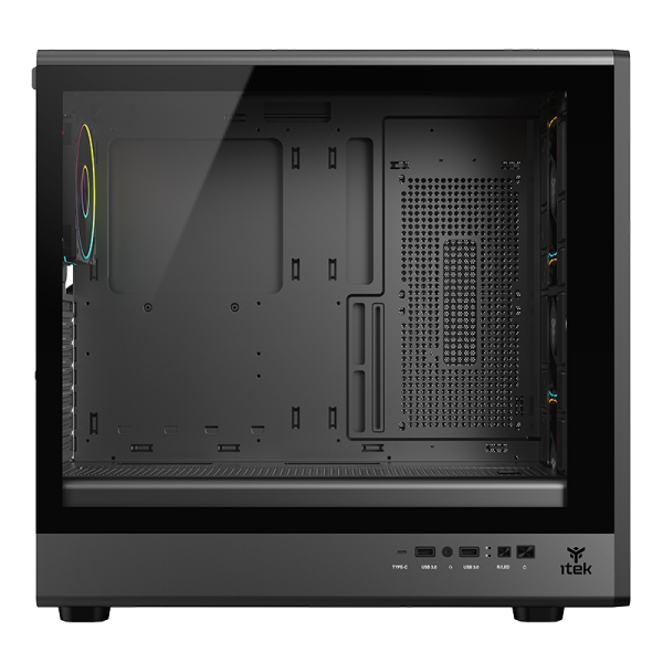 ITEK CASE MESHCORE 36B GAMING TOWER ATX 4x14CM ARGB FAN 2xUSB3 TYPE-C TEMP GLASS SIDE PANEL [ITGCAMC36B]