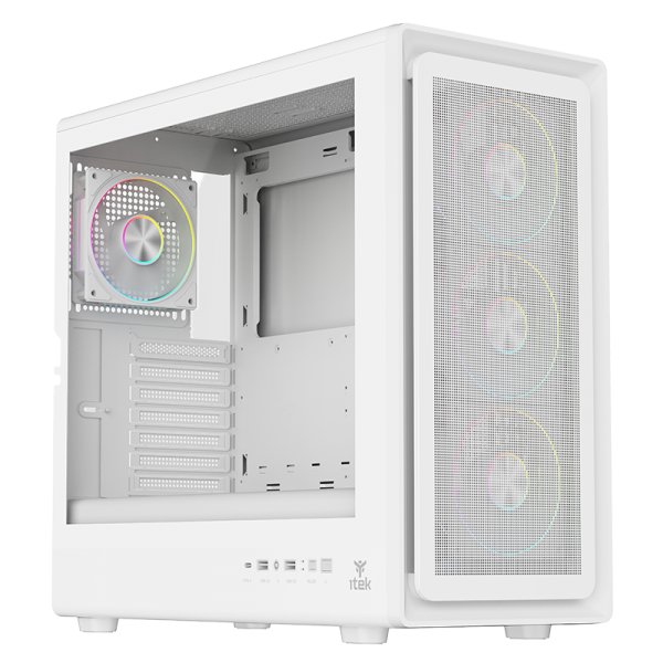ITEK CASE MESHCORE 36W GAMING TOWER ATX 4x14CM ARGB FAN 2xUSB3 TYPE-C TEMP GLASS SIDE PANEL WHI [ITGCAMC36W]