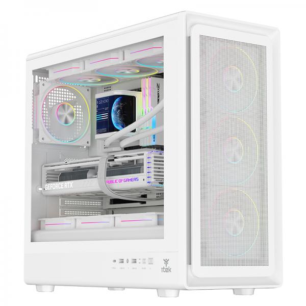 ITEK CASE MESHCORE 36W GAMING TOWER ATX 4x14CM ARGB FAN 2xUSB3 TYPE-C TEMP GLASS SIDE PANEL WHI [ITGCAMC36W]