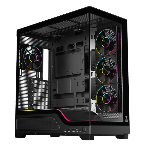 CASE SHOWBUI WAVE 82B GAMING TOWER ATX 4x12CM ARGB FAN 2xUSB3 TYPE-C DARKER TEMP GLASS SIDE FRON [ITGCASBW82B]