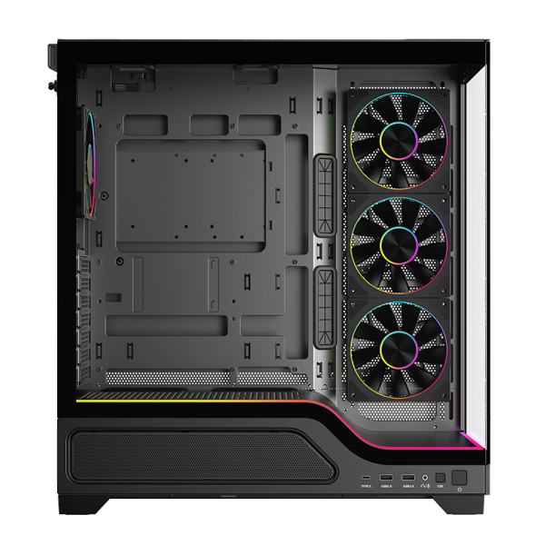 CASE SHOWBUI WAVE 82B GAMING TOWER ATX 4x12CM ARGB FAN 2xUSB3 TYPE-C DARKER TEMP GLASS SIDE FRON [ITGCASBW82B]