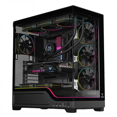 CASE SHOWBUI WAVE 82B GAMING TOWER ATX 4x12CM ARGB FAN 2xUSB3 TYPE-C DARKER TEMP GLASS SIDE FRON [ITGCASBW82B]