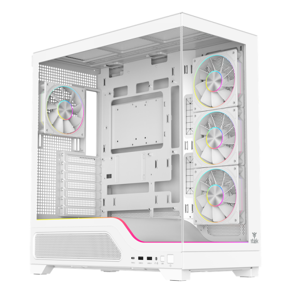 CASE SHOWBUI WAVE 82W GAMING TOWER ATX 4x12CM ARGB FAN 2xUSB3 TYPE-C DARKER TEMP GLASS SIDE FRON [ITGCASBW82W]