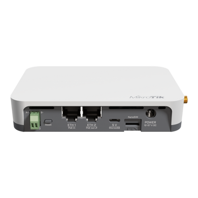 Mikrotik - KNOT LR9G kit, 2x Fast Ethernet, 2.4 GHz Wi-Fi n, LoRa 915MHz, LTE Cat-M1/NB2, GPS, Bluetooth 5.2, USB, microSIM, CPU QCA9531 650MHz, 64MB RAM, GPIO/RS485, RouterOS v7 L4, PoE-in/out, DC/Mi [RB924iR-2nD-BT5&BG770A&R11e-LR9G]
