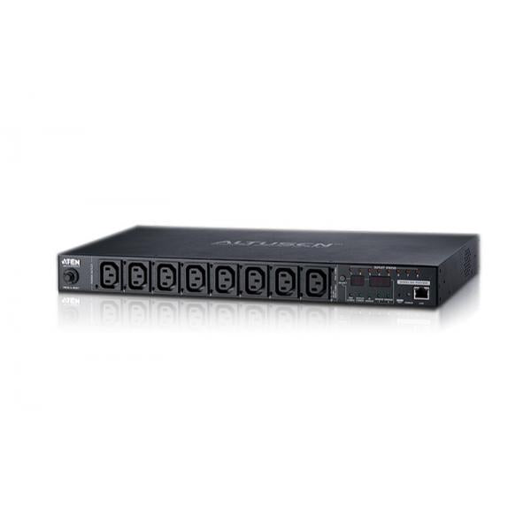 ATEN PE8208G - 8-Outlet 1U eco PDU, Metered and Swtiched by Outlet (16A) (7x C13, 1x C19) [PE8208G-ATB-G]