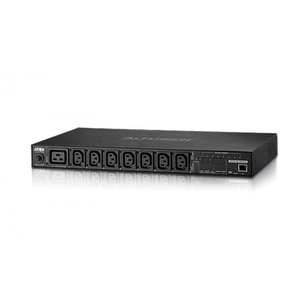 ATEN PE8208G - 8-Outlet 1U eco PDU, Metered and Swtiched by Outlet (16A) (7x C13, 1x C19) [PE8208G-ATB-G]