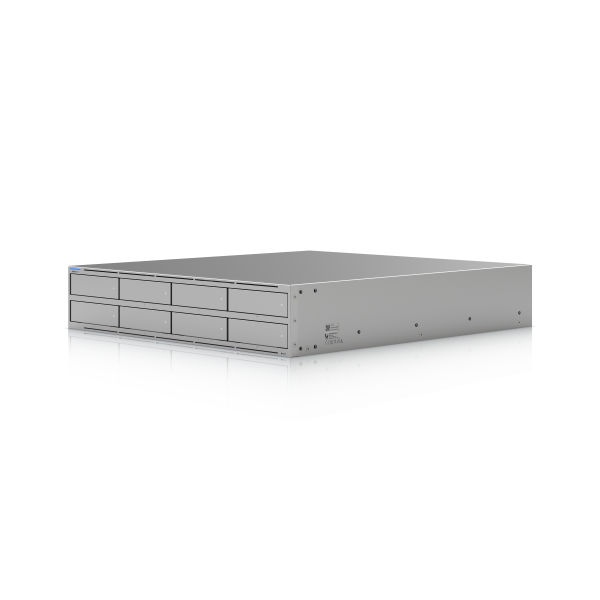 Ubiquiti - UNAS-Pro-8-EU - NAS montabile su rack 2U con (8) alloggiamenti per unità da 2.5/3.5". rete ad alta disponibilità da 10 Gbps. connettività USB-C. memoria NVMe espandibile e memoria DDR da 16 [UNAS-Pro-8-EU]