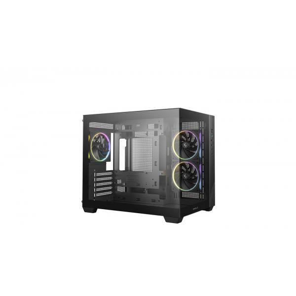 DEEPCOOL CASE MICRO ATX CG330 3F BLK 2xTG 3xARGB FAN (sup 360) [R-CG330-BKNGM3-G]