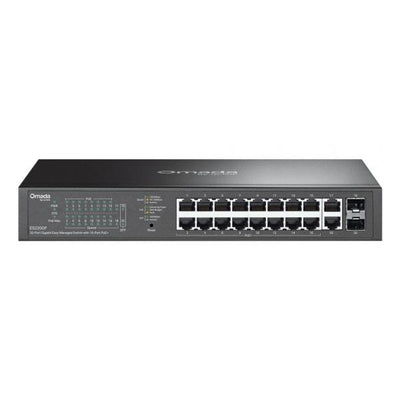 TP-Link -ES220GP - ""Omada 20-Port Gigabit Easy Managed Switch with 16-Port PoE+ PORT: 16 Gigabit PoE+ Ports, 2x Gigabit Non-PoE Ports, 2 Gigabit SFP Ports SPEC: 802.3at/af, 150 W PoE Power, 1U 13-i [ES220GP]