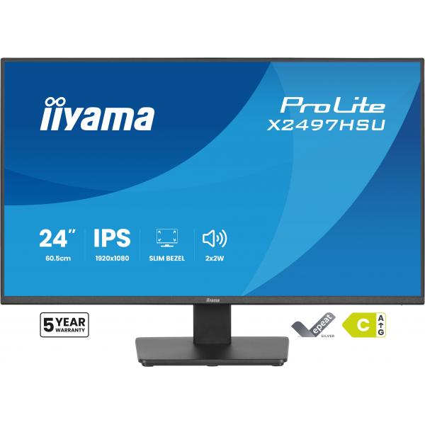 iiyama ProLite X2497HSU-B1 Monitor PC 60,5 cm (23.8") 1920 x 1080 Pixel Full HD LED Nero [X2497HSU-B1]