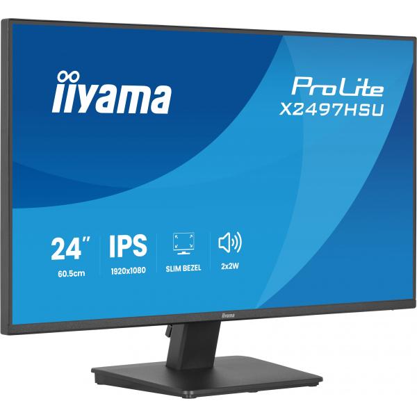 iiyama ProLite X2497HSU-B1 Monitor PC 60,5 cm (23.8") 1920 x 1080 Pixel Full HD LED Nero [X2497HSU-B1]