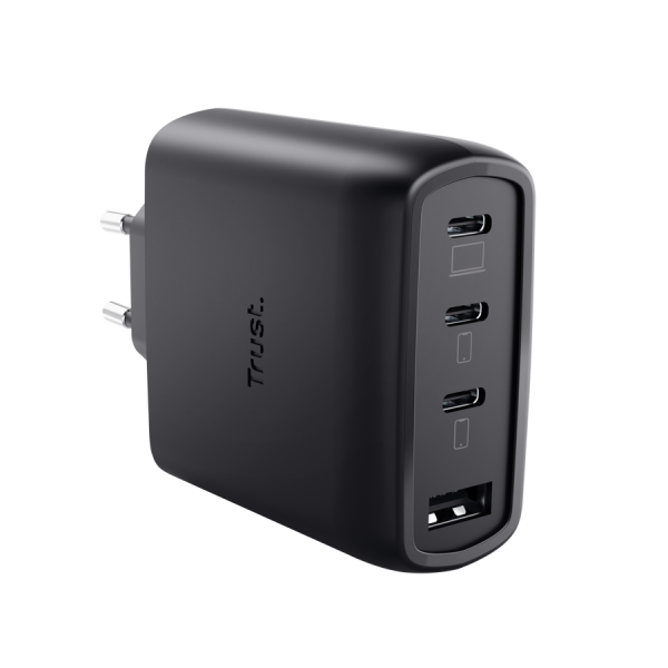 TRUST ALIMENTATORE/CARICABATTERIA 65W 4 PORTE (3 USB-C, 1 USB-A) GAN - CAVO RICARICA 2M INCLUSO - PL [26067]