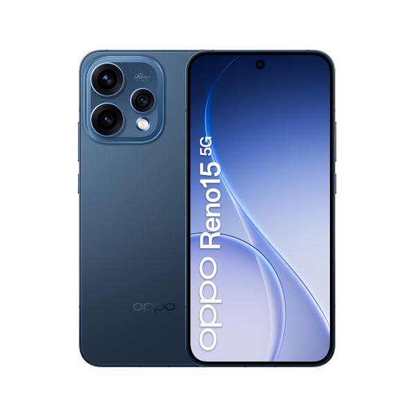 OPPO Reno15 5G AI Smartphone, Tripla fotocamera 50+50+8MP, Selfie 50MP, Display 6.59 120HZ AMOLED FHD+, 6500mAh, RAM 8GB(Esp2GB/4GB/8GB)+ROM 512GB [Versione Italia], Twilight Black [0165270287]