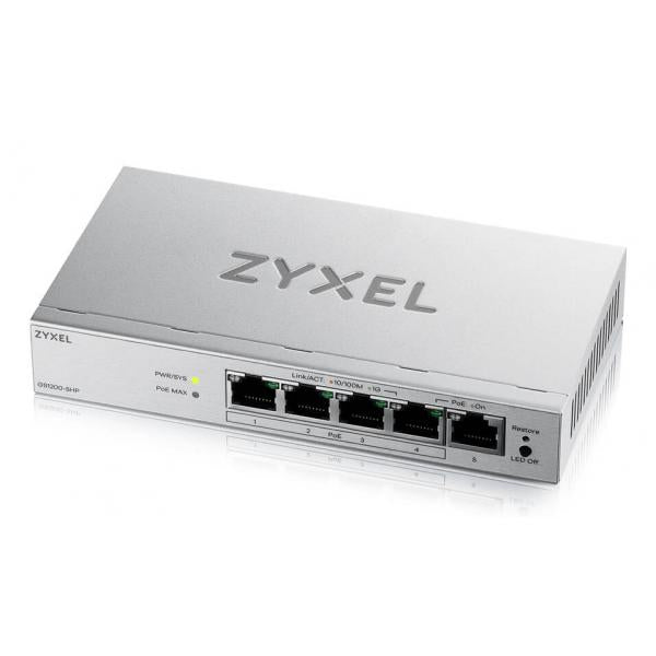 Zyxel GS1200-5HPV3 Managed L2 Gigabit Ethernet (10/100/1000) Power over Ethernet (PoE) Desktop Grey [GS1200-5HPV3-EU0101F]