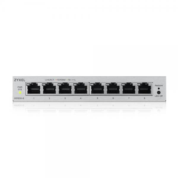 Zyxel GS1200-8V3 Gestito L2 Gigabit Ethernet (10/100/1000) Desktop Grigio [GS1200-8V3-EU0101F]