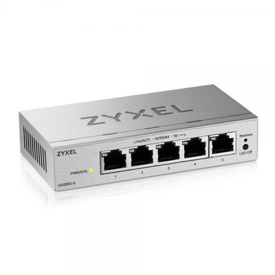Zyxel 5-Port Managed L2 Gigabit Ethernet Switch - (10/100/1000) - Desktop - Grey [GS1200-5V3-EU0101F]