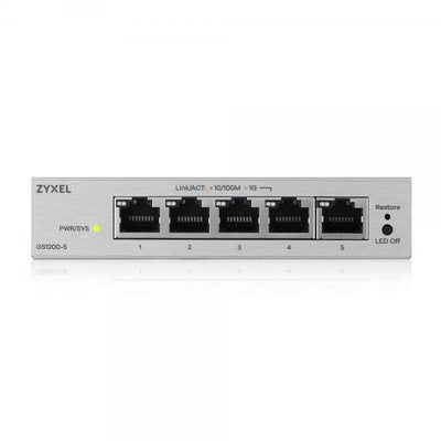 Zyxel 5-Port Managed L2 Gigabit Ethernet Switch - (10/100/1000) - Desktop - Grey [GS1200-5V3-EU0101F]