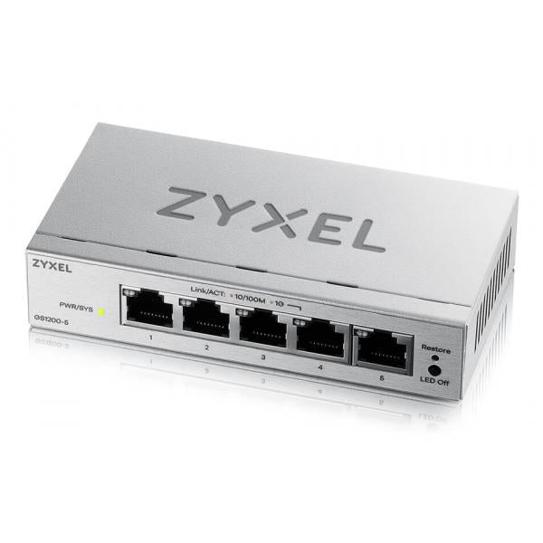 Zyxel 5-Port Managed L2 Gigabit Ethernet Switch - (10/100/1000) - Desktop - Grey [GS1200-5V3-EU0101F]