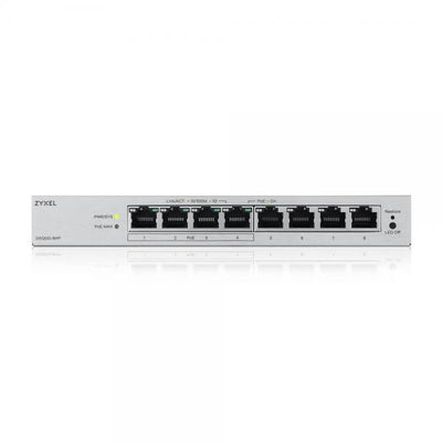 Zyxel GS1200-8HPV3 Gestito L2 Gigabit Ethernet (10/100/1000) Supporto Power over Ethernet (PoE) Desktop Grigio [GS1200-8HPV3-EU0101F]