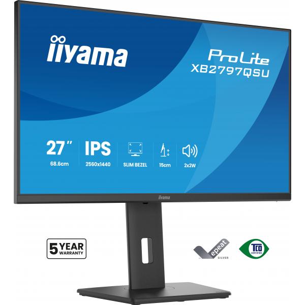 iiyama ProLite XB2797QSU-B1 Monitor PC 68,6 cm (27") 2560 x 1440 Pixel Quad HD LED Nero [XB2797QSU-B1]