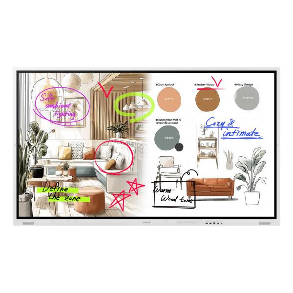 Samsung WM75FX lavagna interattiva 190,5 cm (75") 3840 x 2160 Pixel Touch screen Grigio, Bianco HDMI [LH75WMFWLGCXEN]