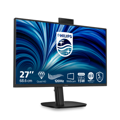 PHILIPS MONITOR 27 LED IPS QHD 16:9 4MS 350 CDM, PIVOT, USB-C, WEBCAM, DP/HDMI, MULTIMEDIALE [27B2N3500JH]