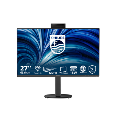 PHILIPS MONITOR 27 LED IPS QHD 16:9 4MS 350 CDM, PIVOT, USB-C, WEBCAM, DP/HDMI, MULTIMEDIALE [27B2N3500JH]