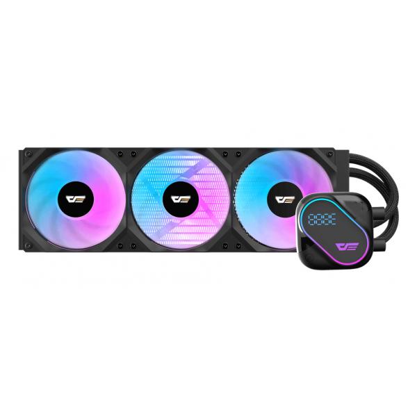 DARKFLASH DE240 AIO LIQUID CPU COOLER, 240MM RADIATOR, 2X120MM ARGB FANS, 2500 RPM PUMP [DF-DE240-BK-049]