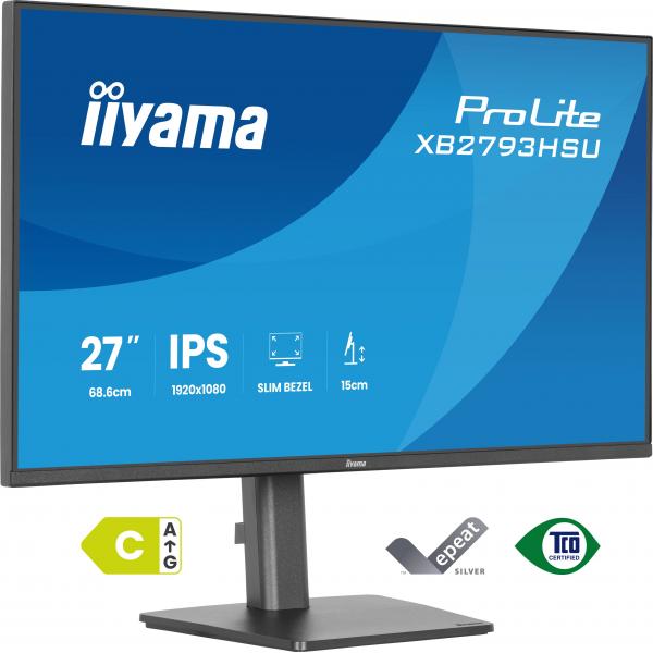 iiyama ProLite XB2793HSU-B1 Monitor PC 68,6 cm (27") 1920 x 1080 Pixel Full HD LED Nero [XB2793HSU-B1]