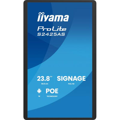iiyama ProLite S2425AS-B1P Pannello piatto per segnaletica digitale 60,5 cm (23.8") LCD Wi-Fi 500 cd/m Full HD Nero Processore integrato Android 24/7 [S2425AS-B1P]