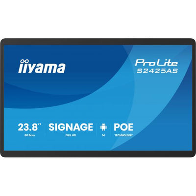 iiyama ProLite S2425AS-B1P Pannello piatto per segnaletica digitale 60,5 cm (23.8") LCD Wi-Fi 500 cd/m Full HD Nero Processore integrato Android 24/7 [S2425AS-B1P]
