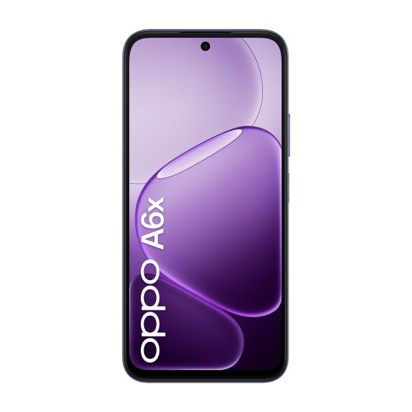 OPPO A6x AI Smartphone, doppia fotocamera 13MP+QVGA, Selfie 5MP, Display 6.75 120HZ IPS HD+, 6100mAh, RAM 4GB(Esp1GB/2GB/4GB)+ROM 128GB [Versione Italia], Black Purple [0165150287]