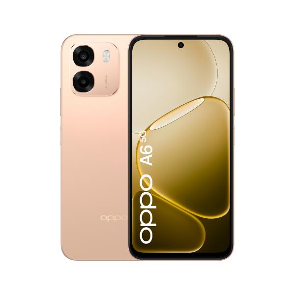 OPPO A6 5G AI Smartphone, doppia fotocamera 50MP+2, Selfie 8MP, Display 6.75 120HZ IPS HD+, 6550mAh, RAM 6GB(Esp2GB/4GB/6GB)+ROM 256GB [Versione Italia], Aurora Gold [0165220287]