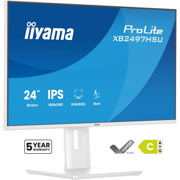 iiyama ProLite XB2497HSU-W1 Monitor PC 60,5 cm (23.8") 1920 x 1080 Pixel Full HD LED Bianco [XB2497HSU-W1]