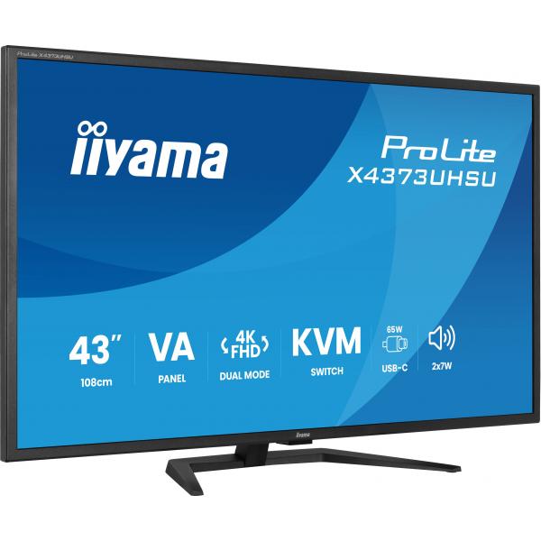 iiyama ProLite X4373UHSU-B2 Monitor PC 108 cm (42.5") 3840 x 2160 Pixel 4K Ultra HD LED Nero [X4373UHSU-B2]