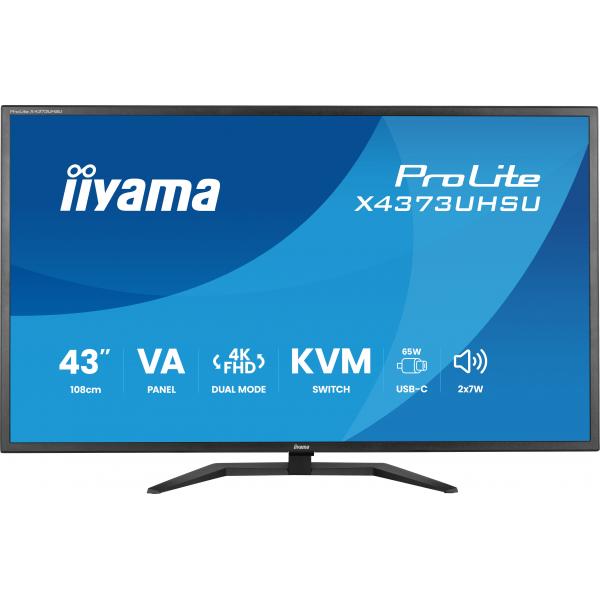 iiyama ProLite X4373UHSU-B2 Monitor PC 108 cm (42.5") 3840 x 2160 Pixel 4K Ultra HD LED Nero [X4373UHSU-B2]