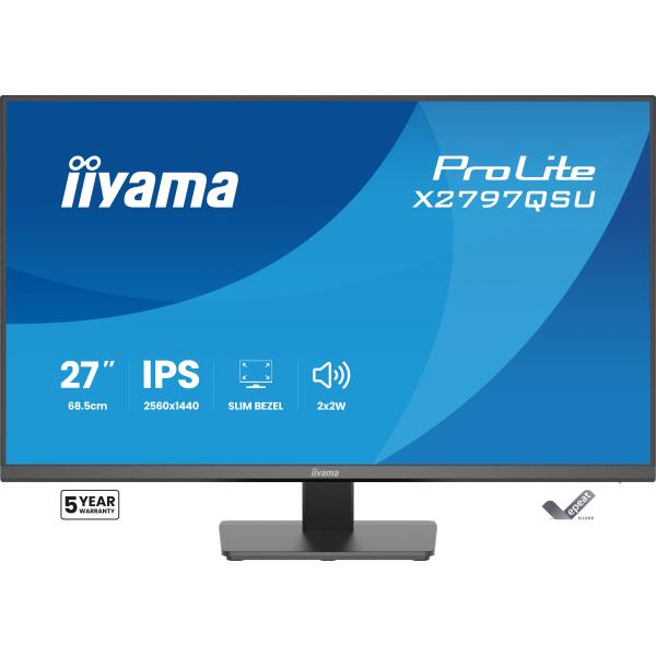 iiyama ProLite X2797QSU-B1 Monitor PC 68,6 cm (27") 2560 x 1440 Pixel Quad HD LED Nero [X2797QSU-B1]