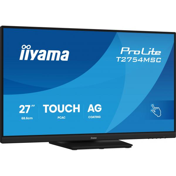 iiyama ProLite T2754MSC-B2AG Monitor PC 68,6 cm (27") 1920 x 1080 Pixel Full HD LED Touch screen Multi utente Nero [T2754MSC-B2AG]