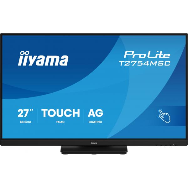 iiyama ProLite T2754MSC-B2AG Monitor PC 68,6 cm (27") 1920 x 1080 Pixel Full HD LED Touch screen Multi utente Nero [T2754MSC-B2AG]
