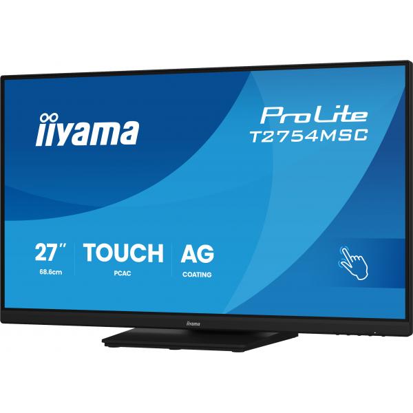 iiyama ProLite T2754MSC-B2AG Monitor PC 68,6 cm (27") 1920 x 1080 Pixel Full HD LED Touch screen Multi utente Nero [T2754MSC-B2AG]
