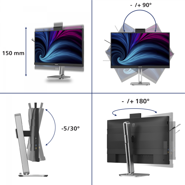 Philips Serie 4000 27B2U4601H/00 Monitor PC 68,6 cm (27") 2560 x 1440 Pixel Quad HD LCD Nero [27B2U4601H/00]