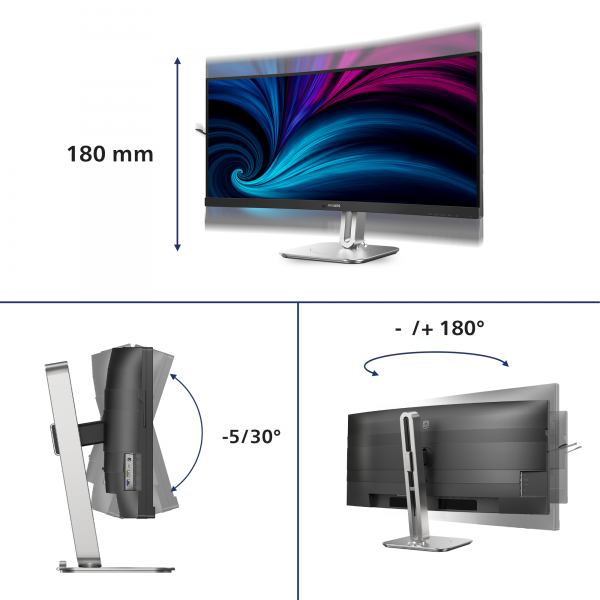 Philips Serie 5000 34B2U5900C/00 Monitor PC 86,4 cm (34") 5120 x 2160 Pixel WUHD LCD Grigio [34B2U5900C/00]