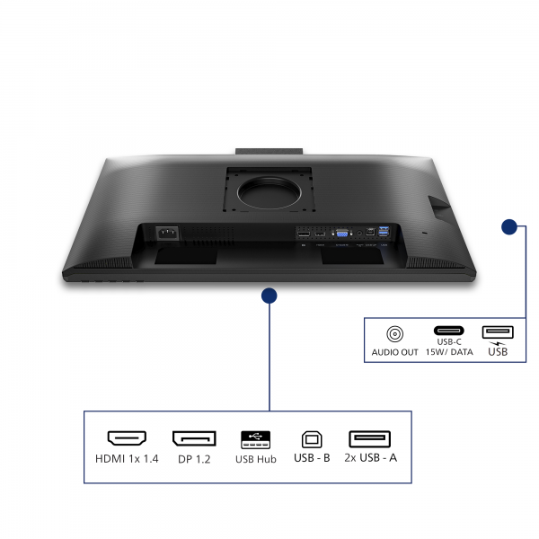 PHILIPS MONITOR 23,8 LED IPS FHD 16:9 4MS 300 CDM 120hz, PIVOT, WEBCAM, USB-C, VGA/DP/HDMI, MULTIMED [24B2N3200JH]