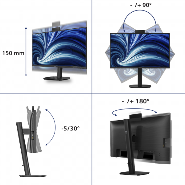 Philips Serie 3000 24B2U3301H/00 Monitor PC 60,5 cm (23.8") 1920 x 1080 Pixel Full HD LCD Nero [24B2U3301H/00]